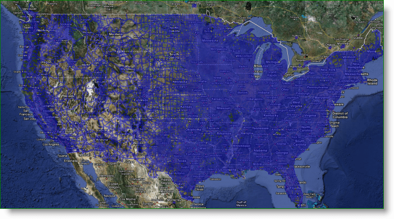 Google Maps Street View Yhdysvaltain kattavuus