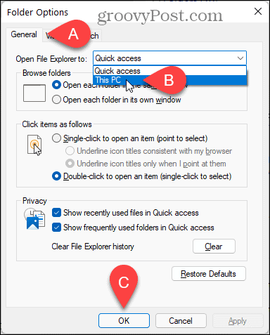 Avaa File Explorer tähän tietokoneeseen