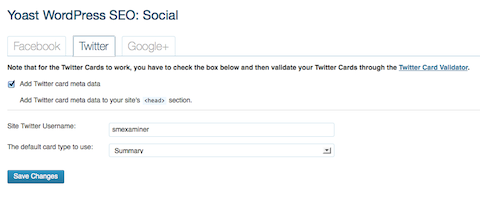 aseta yoast-Twitter-kortti
