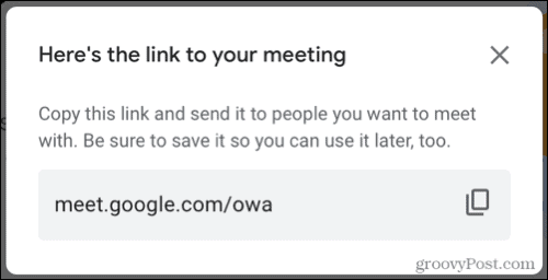 Google Meet -linkki