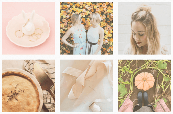 Lauren Conradin Instagram-syöte on yhdistetty käyttämällä samaa suodatinta kaikissa kuvissa.