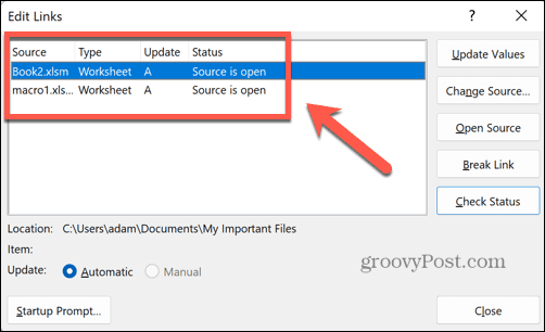 excel linkitetyt solut