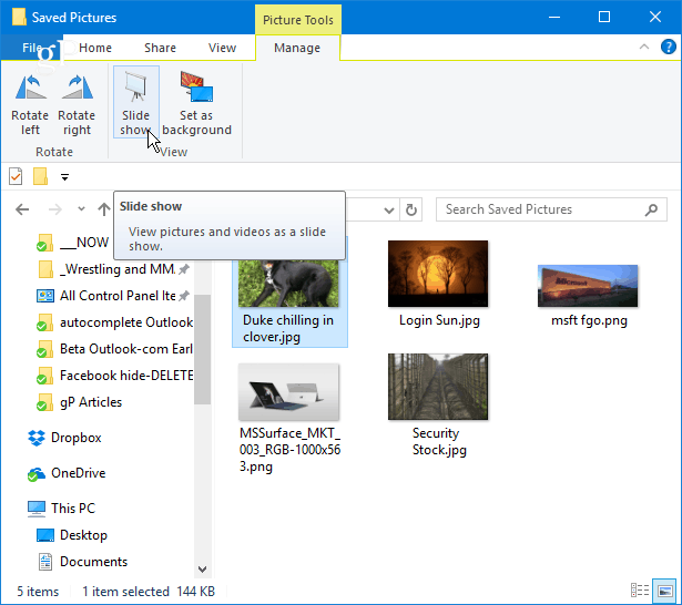1 diaesitys Windows 10