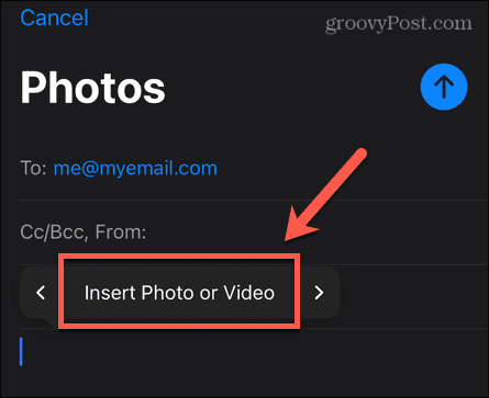 iphone lisää valokuva tai video