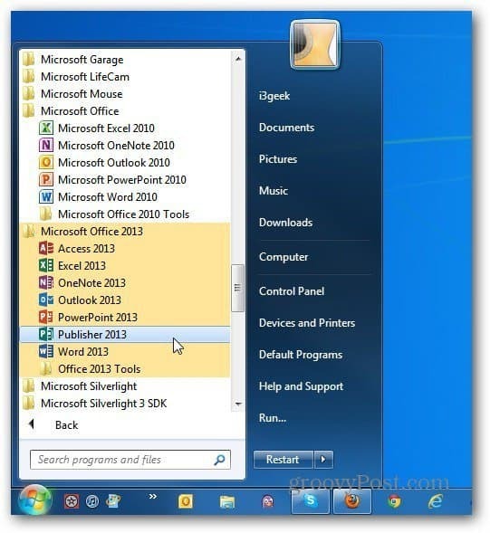 molemmat versiot Office Käynnistä Windows 7