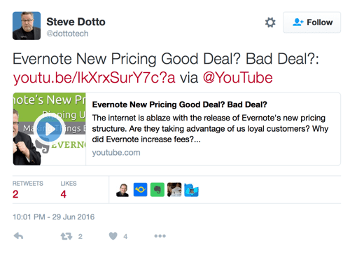 Steve Dotto jaa YouTube-linkillä
