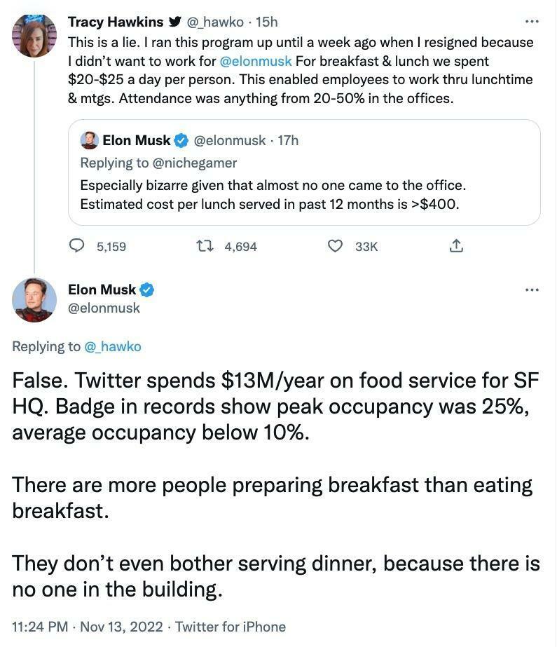 Elon Musk ja Tracy Hawkins riitelivät Twitterissä