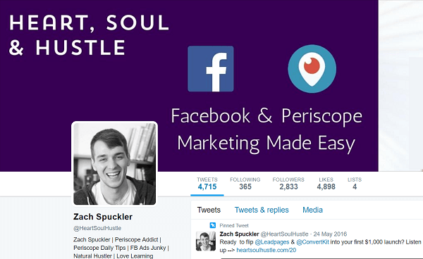 Sen sijaan, että opettaisi teoriassa toimivia asioita, Zach jakaa kokemuksensa Facebook-, Soul & Hustle -mainoksista.