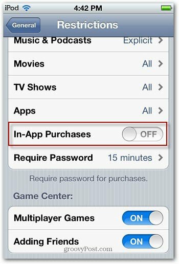 Kuinka poistaa sovelluksen sisäiset ostot käytöstä iPhone / iPod Touch -sovelluksessa
