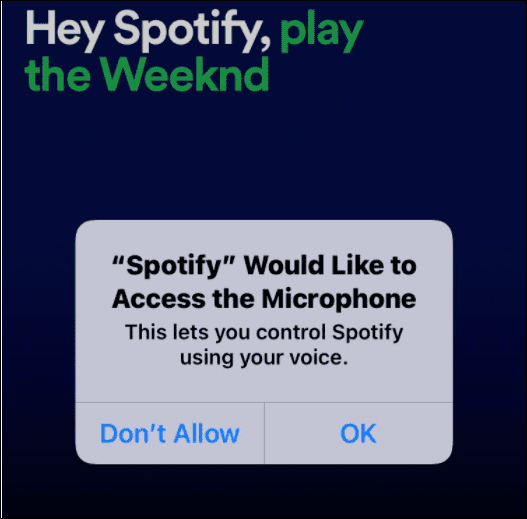 antaa spotifylle pääsyn mikrofoniin