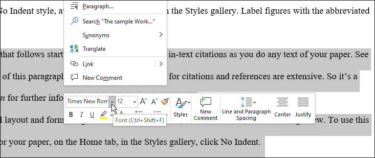 käytä mla-muotoa Microsoft Wordissa
