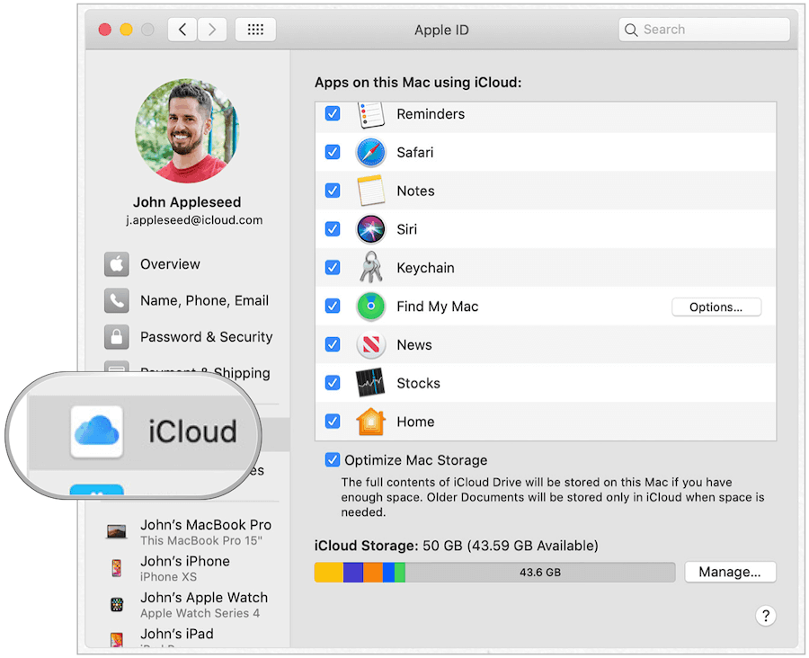Mac iCloud-avainnippu