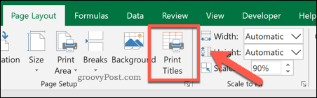 Excel Print Tiles -vaihtoehto