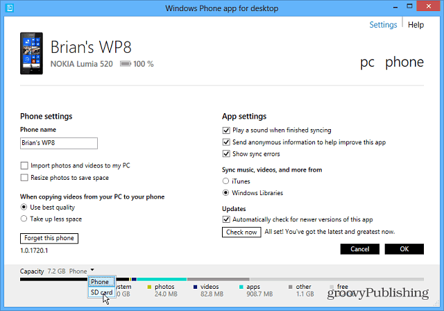 Windows Phone -sovellus työpöydälle