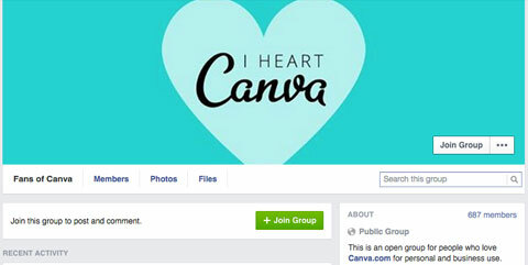 canva facebook -ryhmä