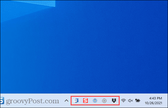 Tehtäväpalkin kulman ylivuotokuvakkeet Windows 11:ssä