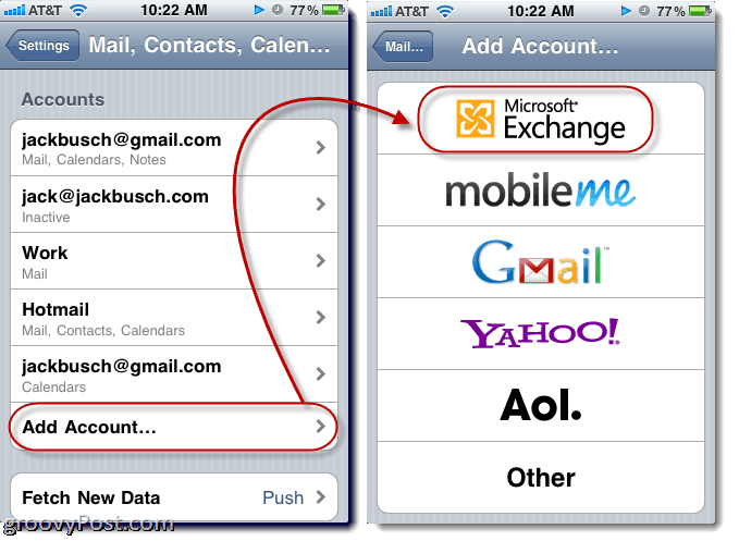 Hotmail Exchange ActiveSyncin lisääminen iPhoneen