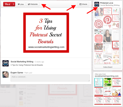 Pinterestin laajennettu tappi