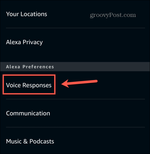 Alexa-sovelluksen äänivastaus