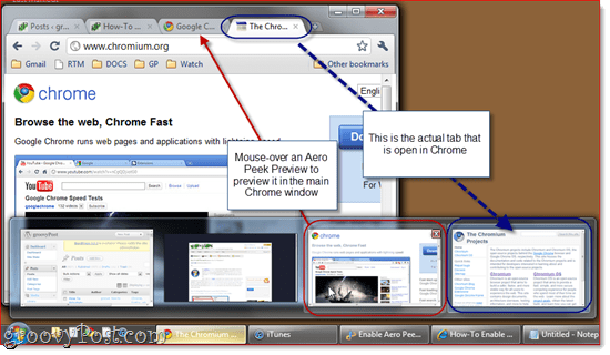 Ota Aero Peek käyttöön kaikissa Google Chrome -välilehdissä