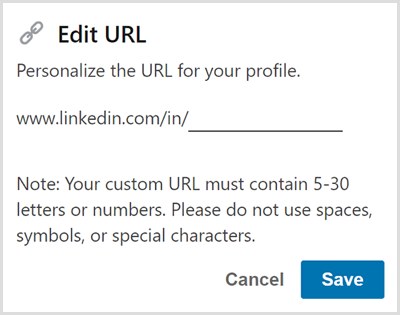Muokkaa LinkedIn-profiilisi URL-osoitetta.