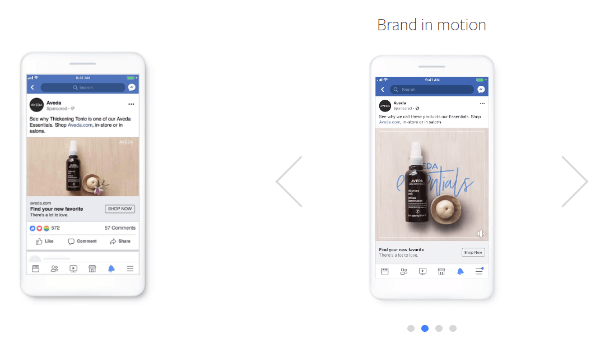 Facebookin Creative Shop esitteli uuden tuotantomenetelmän nimeltä Create to Convert, helppo kehys kevyen liikkeen lisäämiseksi pysäytyskuviin luodakseen houkuttelevampia ja tehokkaampia suoravastausmainokset.