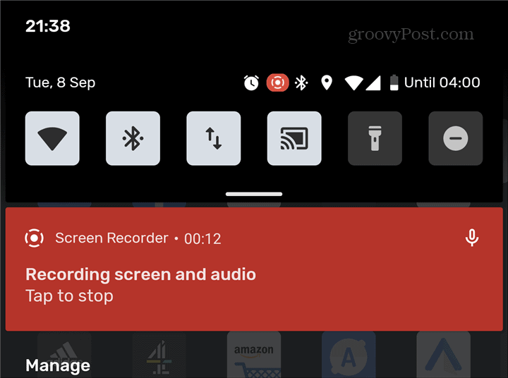 Android Screen Recorder -tallennus