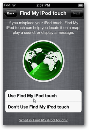 ICloud-asetukset Etsi m Ipod Touch