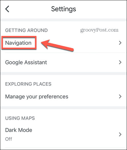 google mapsin navigointiasetukset