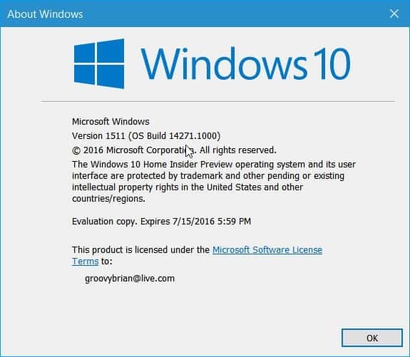 Sisäpiiriille julkaistu Windows 10 Redstone Build 14271 (Too Too)