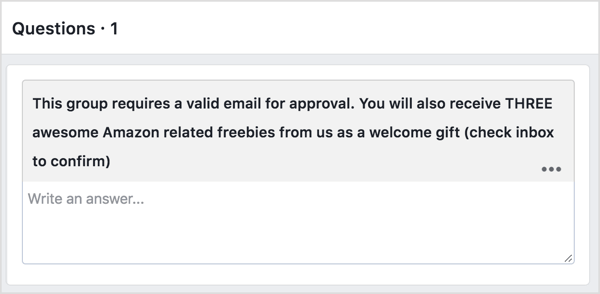 Pyydä potentiaalisia Facebook-ryhmän jäseniä antamaan sähköpostiosoitteensa ilmaisohjelman vastineeksi.