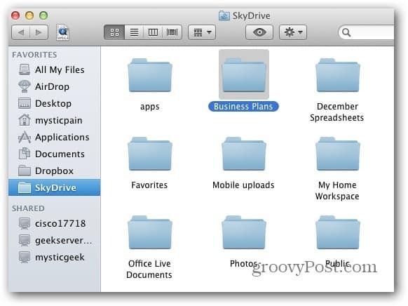 Mac SkyDrive -kansio
