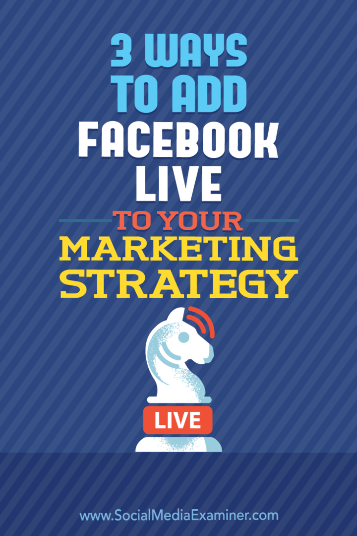 3 tapaa lisätä Facebook Live markkinointistrategiaasi, Matt Secrist sosiaalisen median tutkijasta.