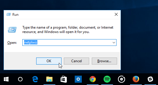 Windows 10 Suorita -valintaikkuna