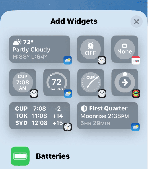 Lisää widgetejä iPhonen lukitusnäyttöön