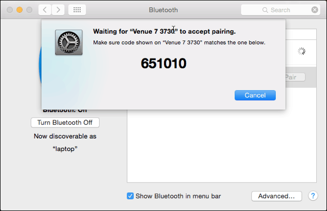 Bluetooth-pariliitos Mac-puolella
