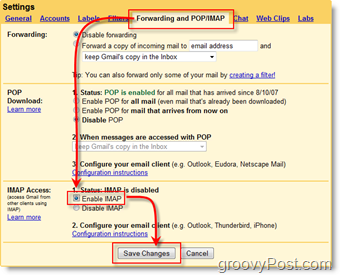 Käytä Outlook 2007: tä GMAIL-Webmail-tilin kanssa iMAP: n avulla