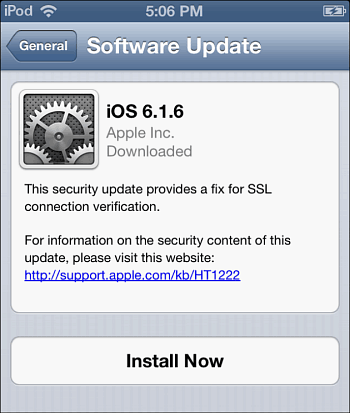 iOS 6.1.6 -päivitys