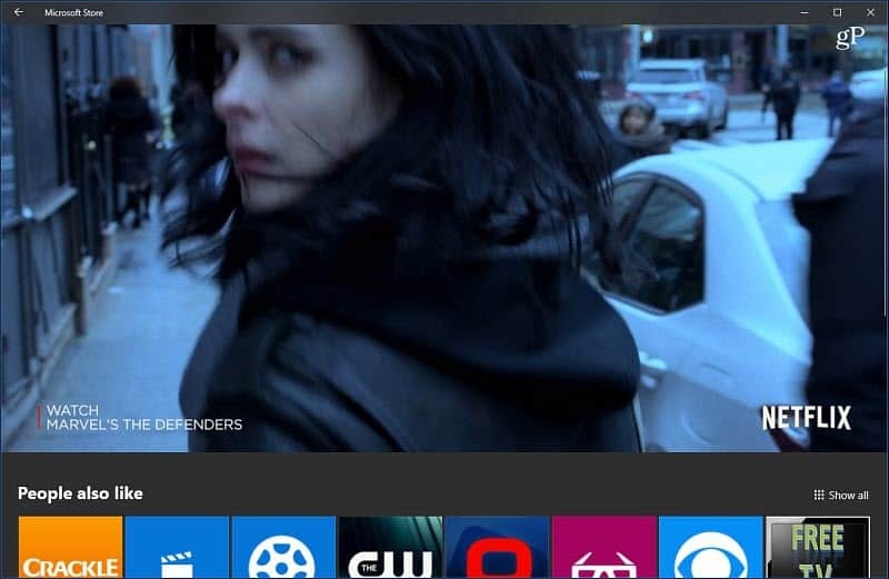 Windows 10 Microsoft Store Video Autoplay Netflix -sovellus