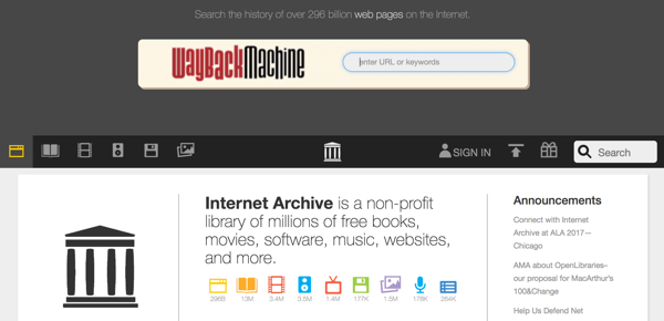 Sivustot, kuten Way Back Machine, voivat siepata sisältöä sosiaalisen median sivustoista, jotka hakukoneet indeksoivat.