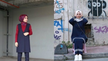 Laivasiniset vaatteet hijab-vaatteissa