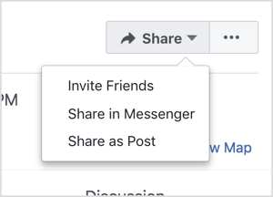 Mainosta Facebook-tapahtumaasi kutsumalla ystäviä ja jakamalla sitä Messengerin kautta ja postitse.