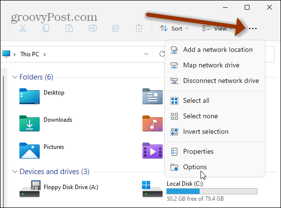 Asetukset File Explorer