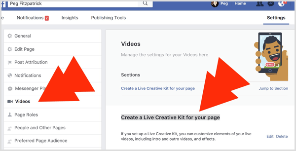 Facebook Live Creative Kit -sivulle
