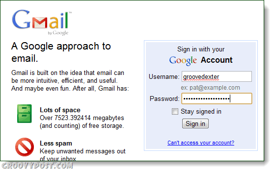 Gmail lähestymistapa sähköpostitse kirjautumiseen