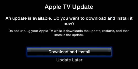 Päivitä Apple TV-ohjelmisto