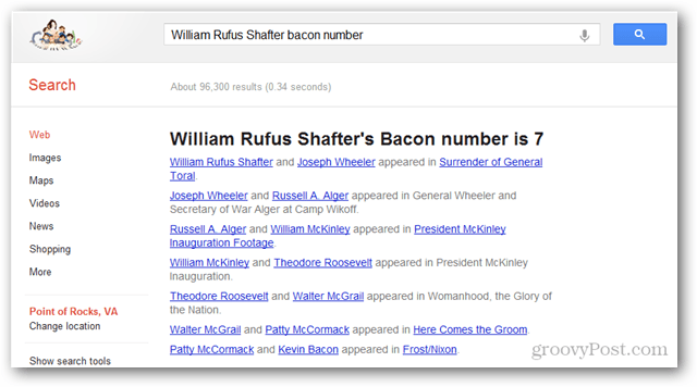 Kuinka löytää 6 astetta Kevin Baconia Googlen avulla