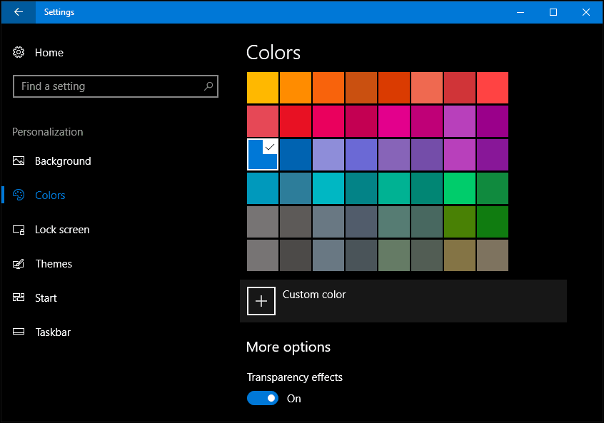 Windows 10 -tuottajat päivittävät värejä