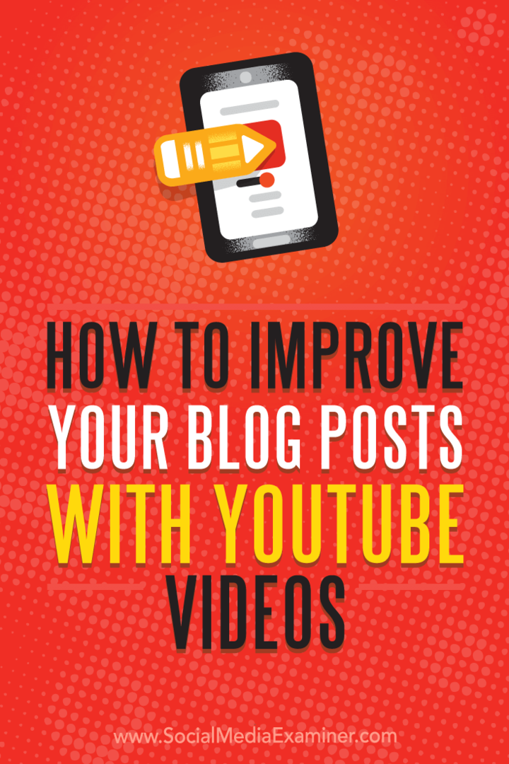 Kuinka parantaa blogiviestejäsi YouTube-videoilla Ana Gotter sosiaalisen median tutkijasta.