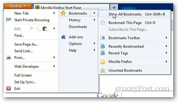 Kuinka palauttaa poistetut kirjanmerkit Mozilla Firefoxissa